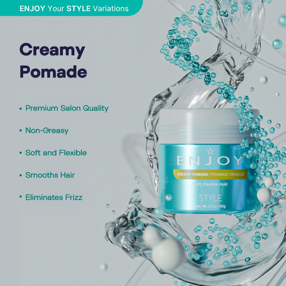 ENJOY Creamy Pomade - Extra Strong Hold Hair Spray to Keep Hair Radiant 2 OZ